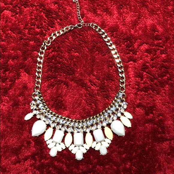 NECKLACE VINTAGE LIKE IN GREY AND STONE - Picture 2 of 6